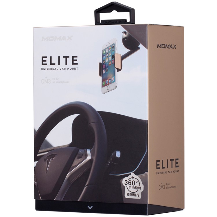 MOMAX Elite Universal Car Windshield Mount Holder for iPhone 6s, Width: 57-85mm - Gold Color-9