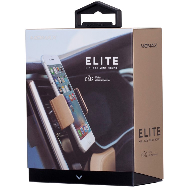 MOMAX Elite Mini Car Air Vent Mount for iPhone 6s Plus/Samsung Galaxy S7, Width: 57-85mm - Gold Color-13