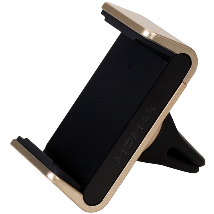 MOMAX Elite Mini Car Air Vent Mount for iPhone 6s Plus/Samsung Galaxy S7, Width: 57-85mm - Gold Color-2