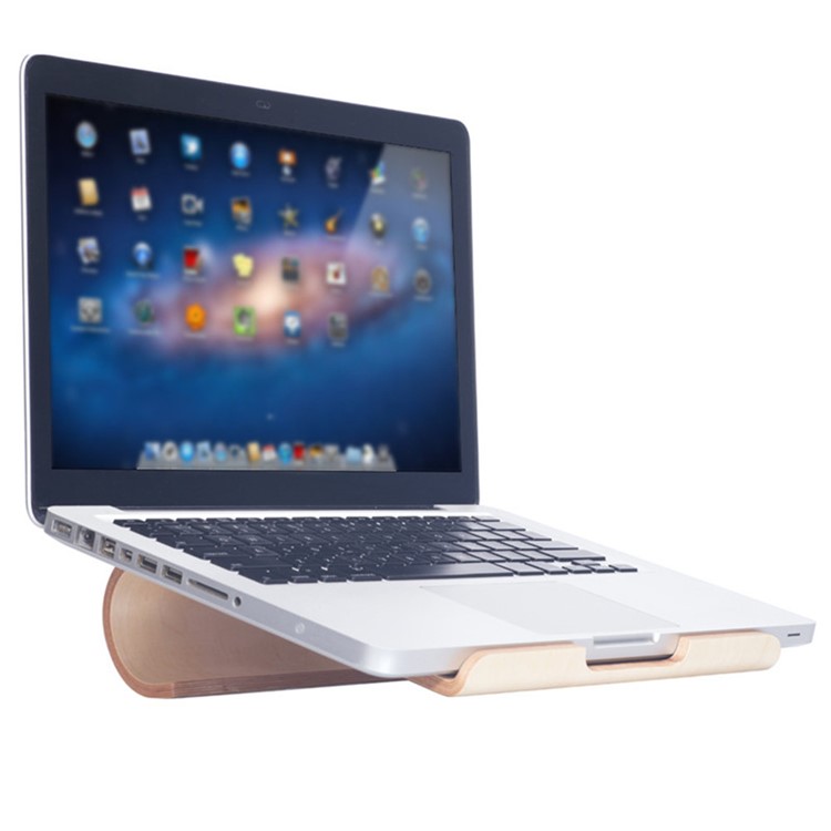 SAMDI Wood Heat Dissipation Desktop Stand Holder for iPad Macbook Galaxy Tab etc - Khaki-6