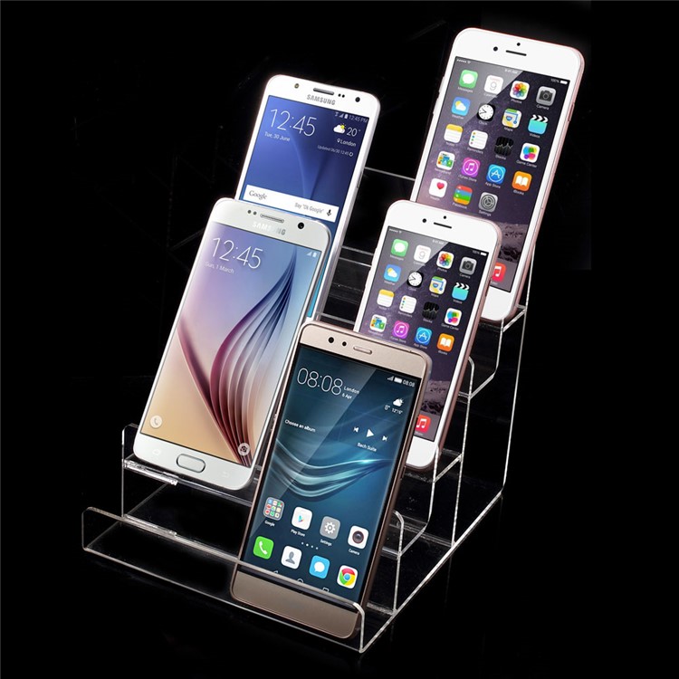 5-layer Clear Acrylic Display Stand for Cellphone / Power Bank / Bluetooth Earphone etc-2