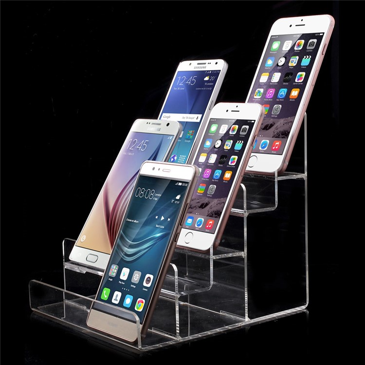 5-layer Clear Acrylic Display Stand for Cellphone / Power Bank / Bluetooth Earphone etc-3