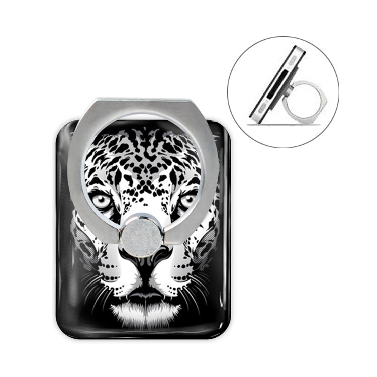 

Animal Head Series Metal Ring Holder 360 Degree Rotation Stand - Leopard