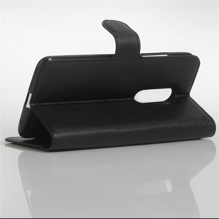 Litchi Skin Leather Wallet Case for ZTE Axon 7 - Black-6