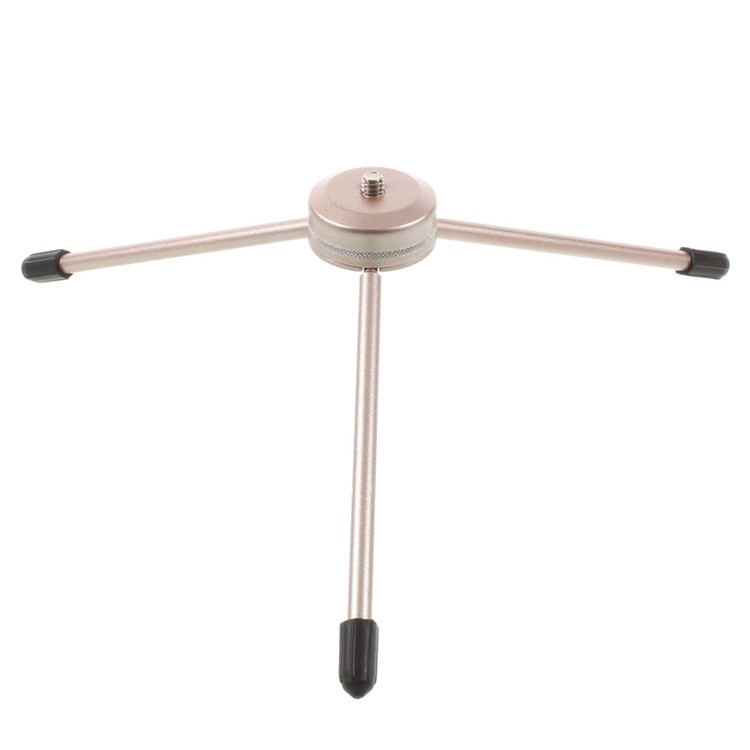 Portable Metal Tripod + Dual Clamp for iPhone iPad Samsung Smartphone Tablets - Champagne-12