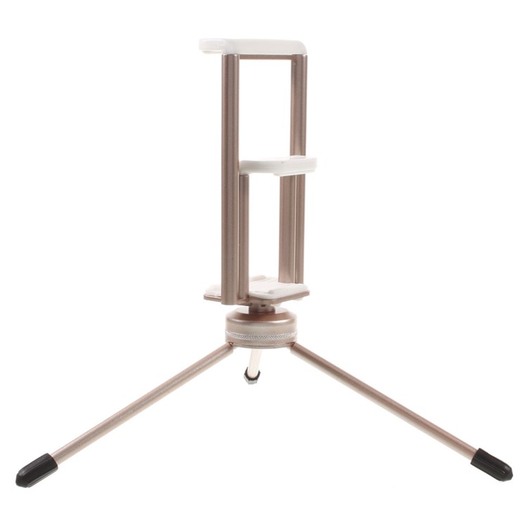 Portable Metal Tripod + Dual Clamp for iPhone iPad Samsung Smartphone Tablets - Champagne-14