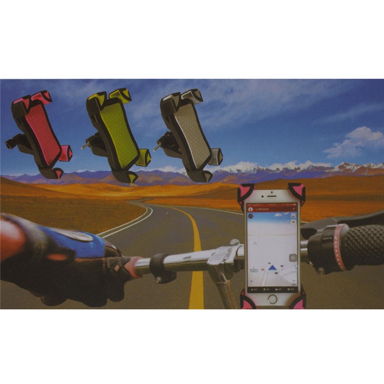 Bicycle Handlebar Mount Stand for iPhone Samsung etc, Clamp: 180 x 92mm (Max) - Rose-10