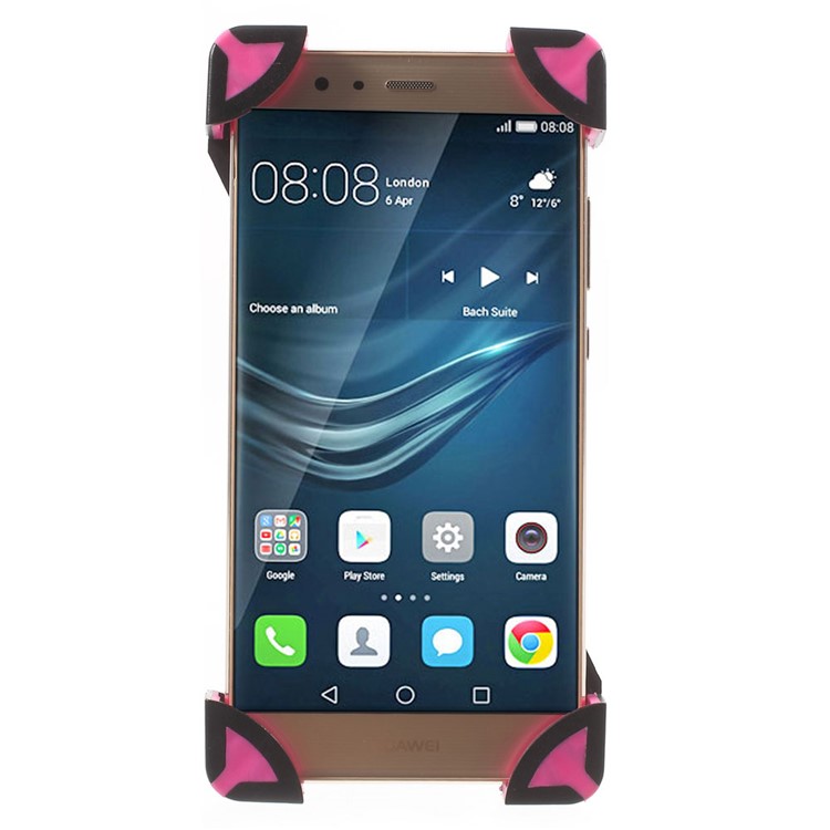Bicycle Handlebar Mount Stand for iPhone Samsung etc, Clamp: 180 x 92mm (Max) - Rose-2