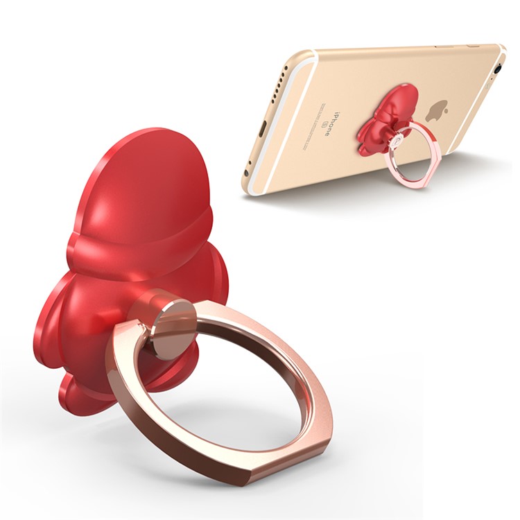 OATSBASF Penguin Kickstand Finger Grip Metal Ring Holder - Red-1
