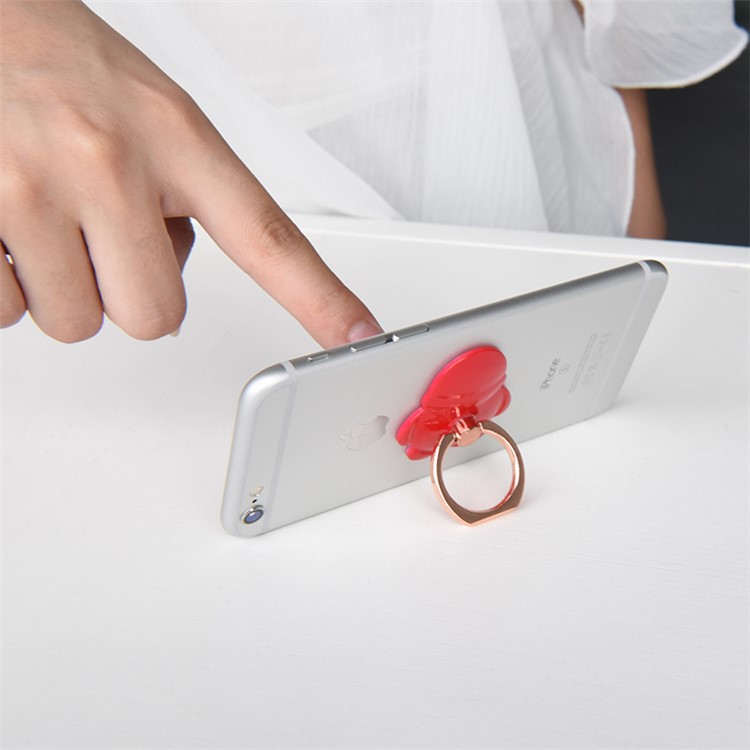 OATSBASF Penguin Kickstand Finger Grip Metal Ring Holder - Red-3