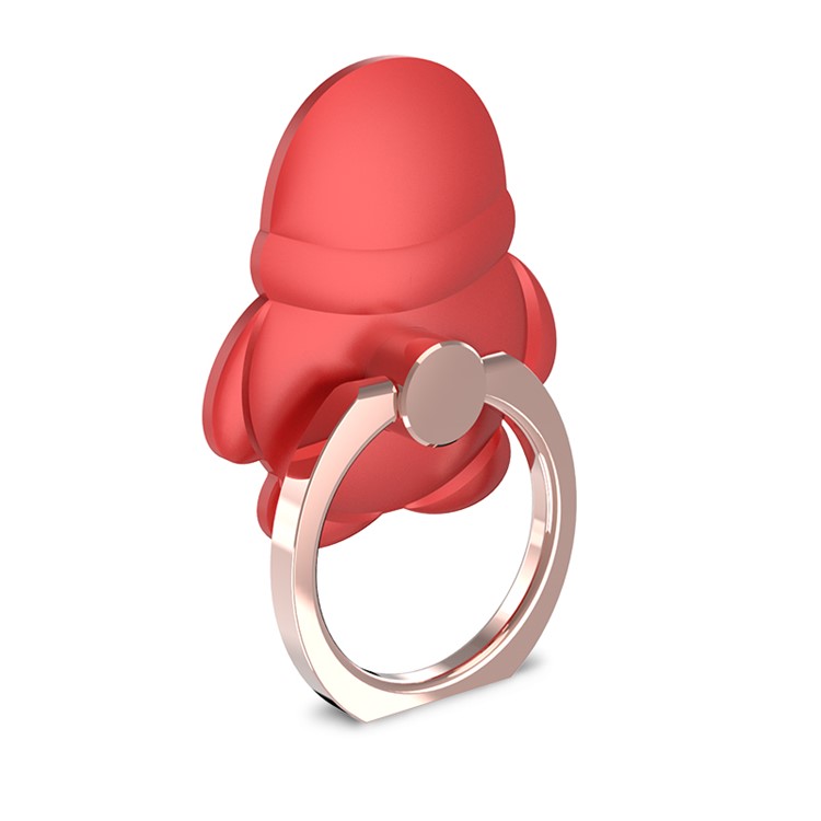 OATSBASF Penguin Kickstand Finger Grip Metal Ring Holder - Red-4