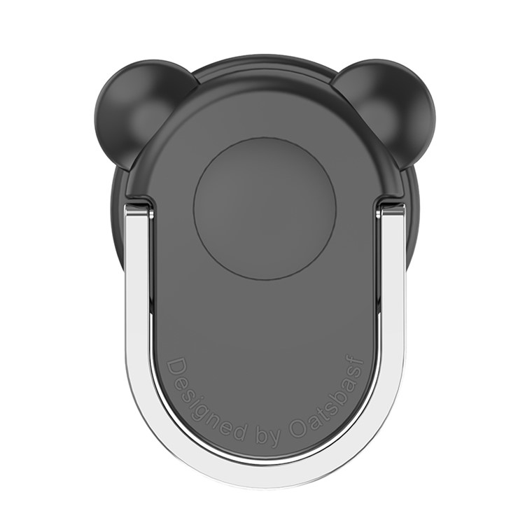OATSBASF Bear Kickstand Finger Grip Metal Ring Holder - Black-2