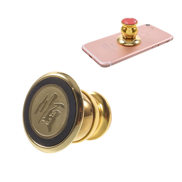 360 Degree Rotary Metal Magnetic Holder for Smartphones - Gold-1