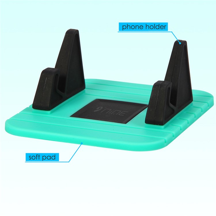 D9ELEMENT Soft TPU Anti-Slip Mat Mobile Phone Holder Car Dashboard GPS Mount Stand - Cyan-3