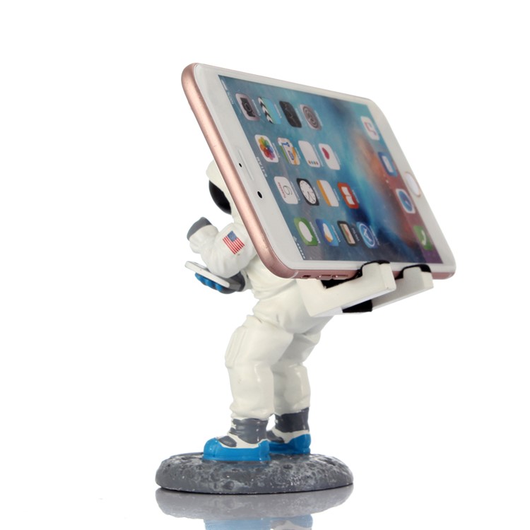 Creative Spaceman Model Desktop Phone Stand Resin Bracket For Iphone Creative Spaceman Model Desktop Phone Stand Resin Bracket For Iphone Samsung White 6