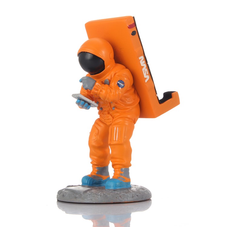 Creative Spaceman Model Resin Desktop Phone Stand Holder for iPhone Samsung - Orange-2