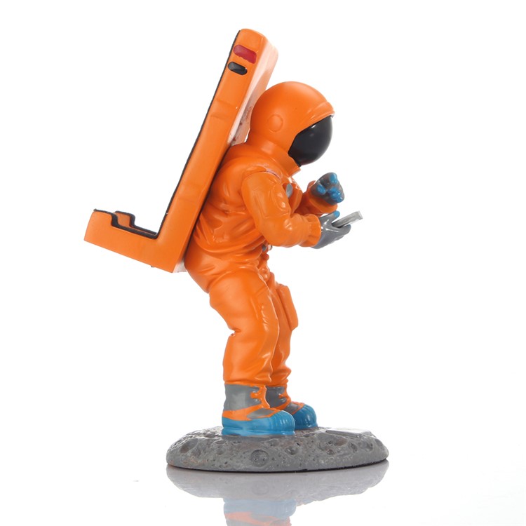 Creative Spaceman Model Resin Desktop Phone Stand Holder for iPhone Samsung - Orange-3