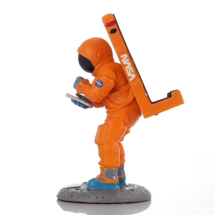Creative Spaceman Model Resin Desktop Phone Stand Holder for iPhone Samsung - Orange-4