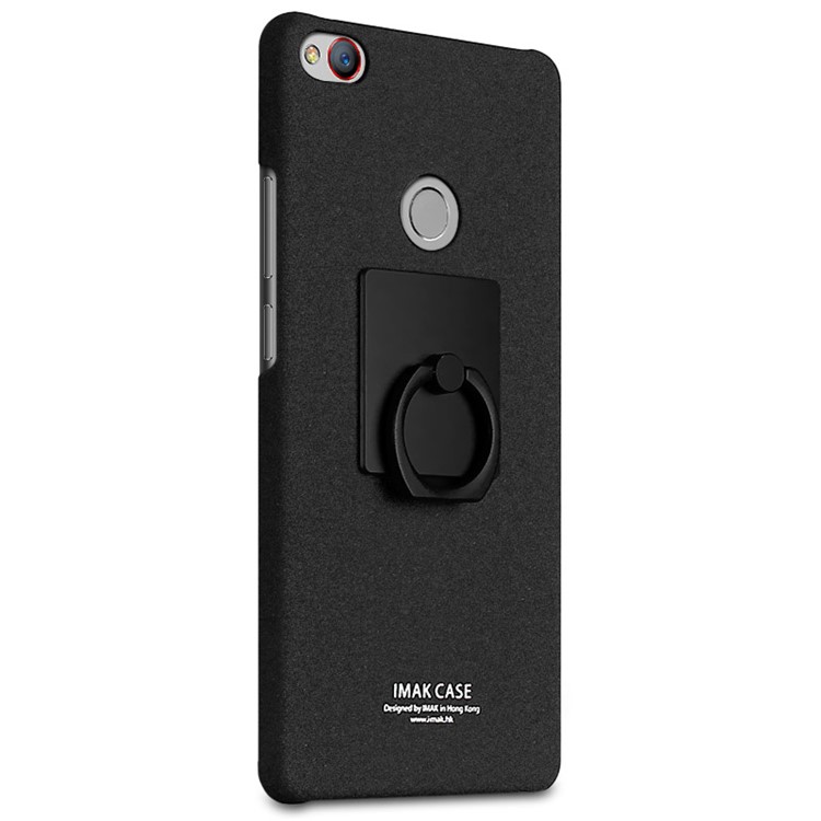 IMAK Matte Hard Plastic Case with Ring Kickstand for ZTE nubia Z11 - Black-2