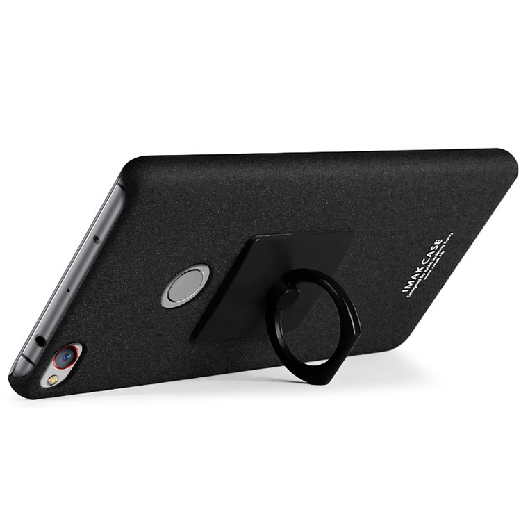 IMAK Matte Hard Plastic Case with Ring Kickstand for ZTE nubia Z11 - Black-3