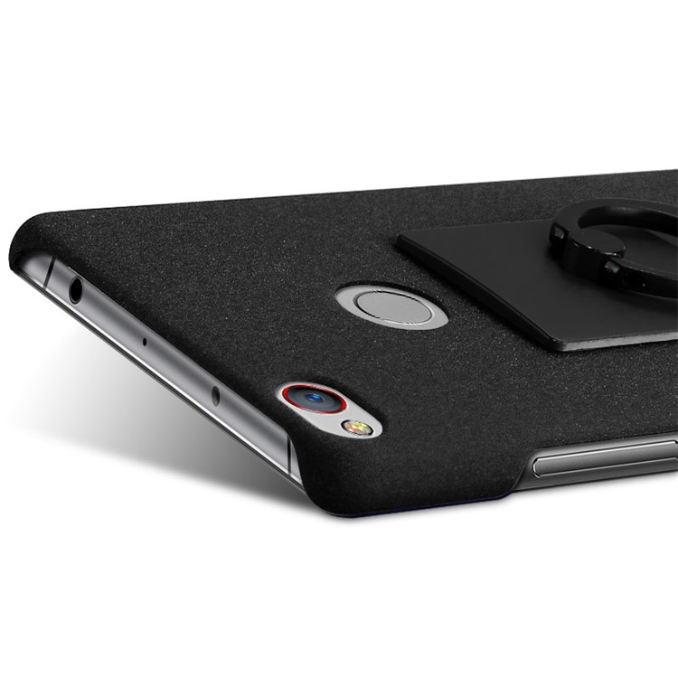 IMAK Matte Hard Plastic Case with Ring Kickstand for ZTE nubia Z11 - Black-5