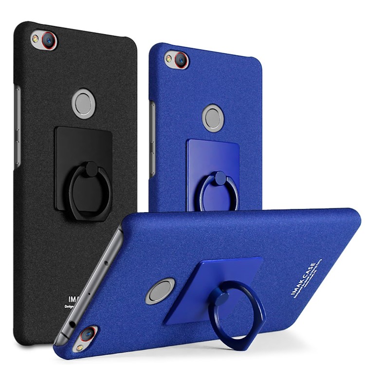 IMAK Matte Hard Plastic Case with Ring Kickstand for ZTE nubia Z11 - Black-7