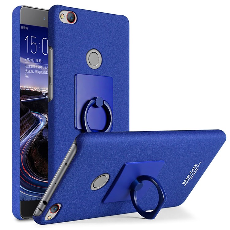 IMAK Matte Hard Shell Case with Ring Kickstand for ZTE nubia Z11 - Blue-1