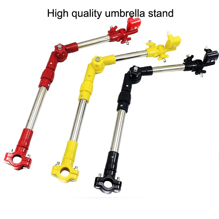 Folding Umbrella Bar Mount Holder for Stroller, Bike, Wheel Chair etc - Red-10