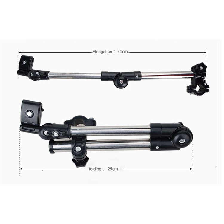 Folding Umbrella Bar Mount Holder for Stroller, Bike, Wheel Chair etc - Red-6