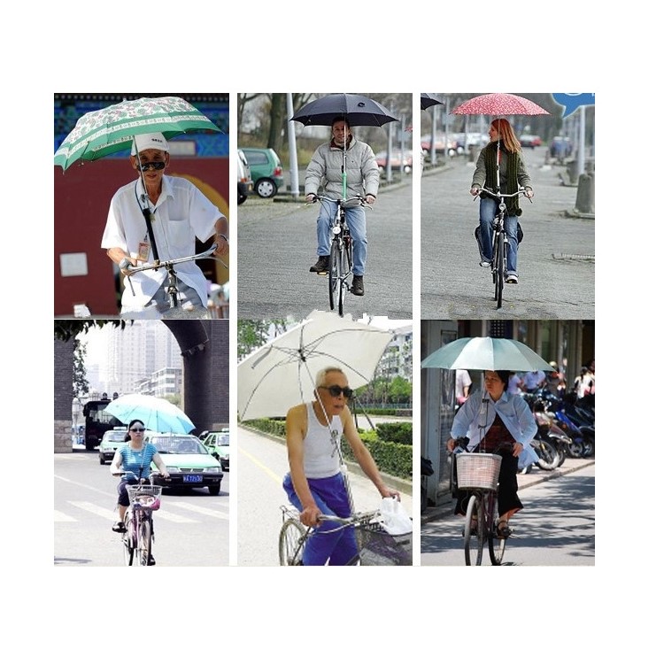 Folding Umbrella Bar Mount Holder for Stroller, Bike, Wheel Chair etc - Red-9