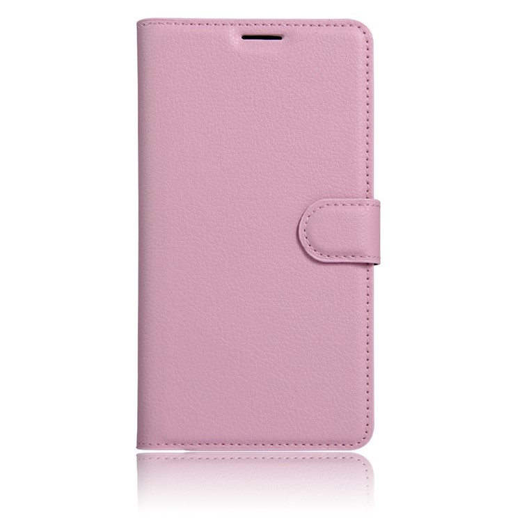 Litchi Skin Leather Card Holder Case for ZTE Axon 7 mini - Pink-2