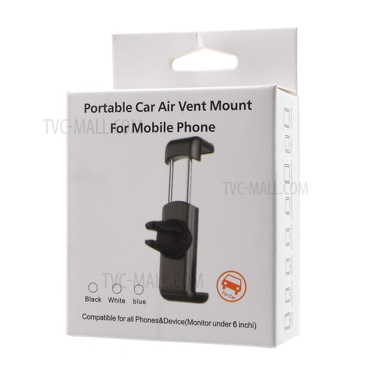 Portable Car Air Vent Mount Stand for iPhone Samsung LG etc, Width: 60-85mm - Black-9