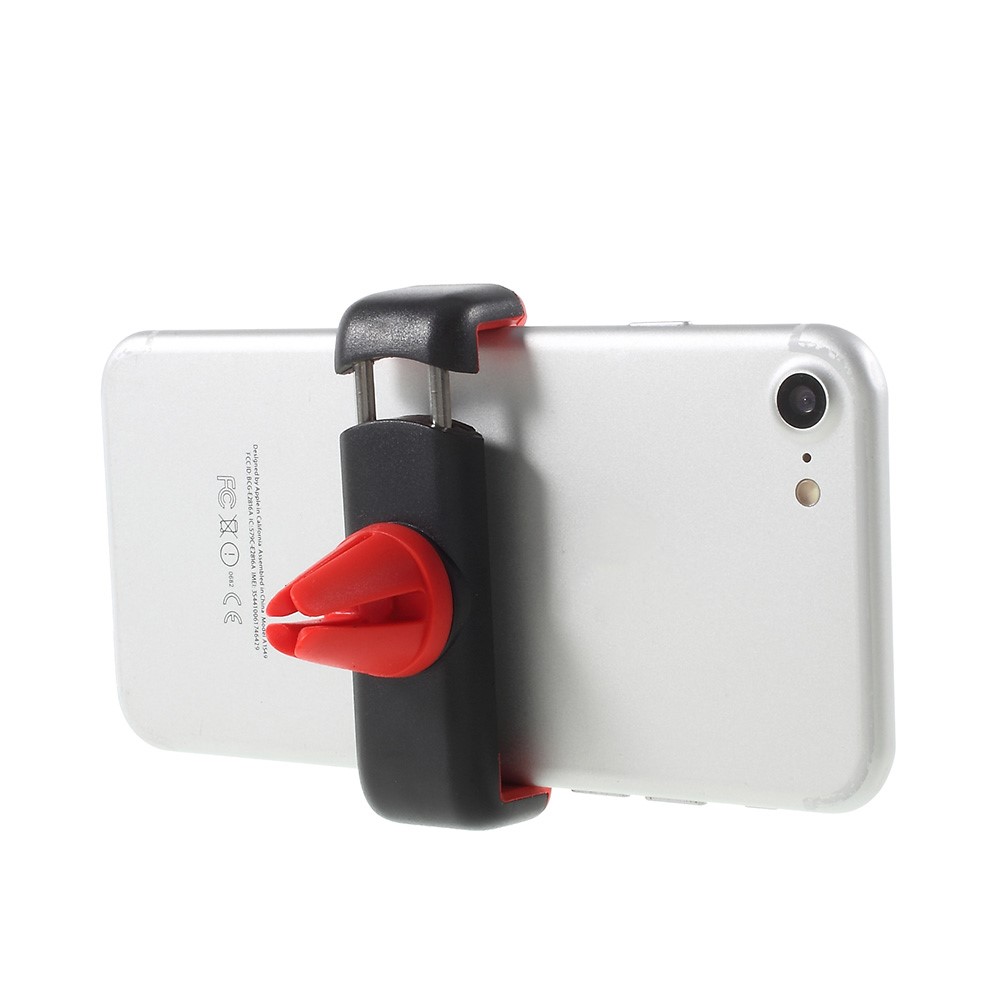 Mini Car Air Outlet Stand Holder for iPhone Samsung LG etc, Width: 60-85mm - Black + Red-4