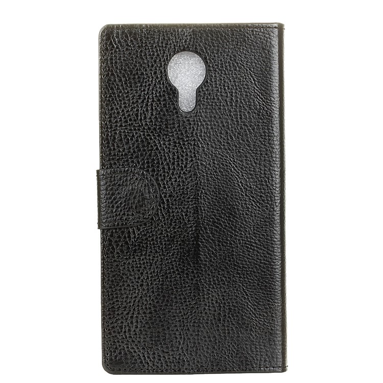 Litchi Skin Leather Wallet Case for Acer Liquid Z6 Plus - Black-2