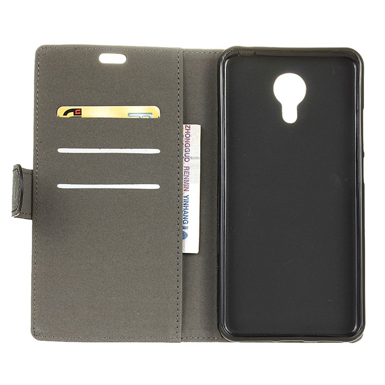 Litchi Skin Leather Wallet Case for Acer Liquid Z6 Plus - Black-3