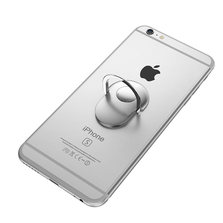 OATSBASF Metal Kickstand Finger Grip Ring Holder for Smartphones - Silver Color-6