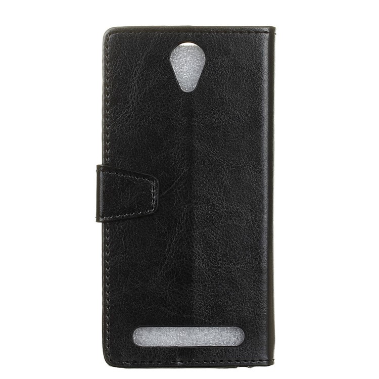 Crazy Horse Leather Wallet Case for Acer Liquid Z6 - Black-2
