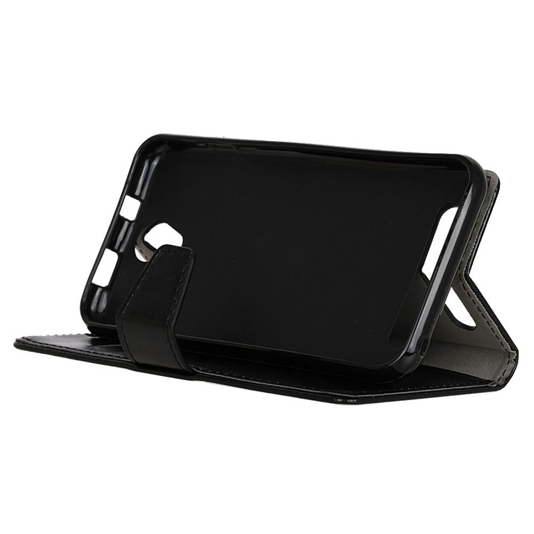 Crazy Horse Leather Wallet Case for Acer Liquid Z6 - Black-4