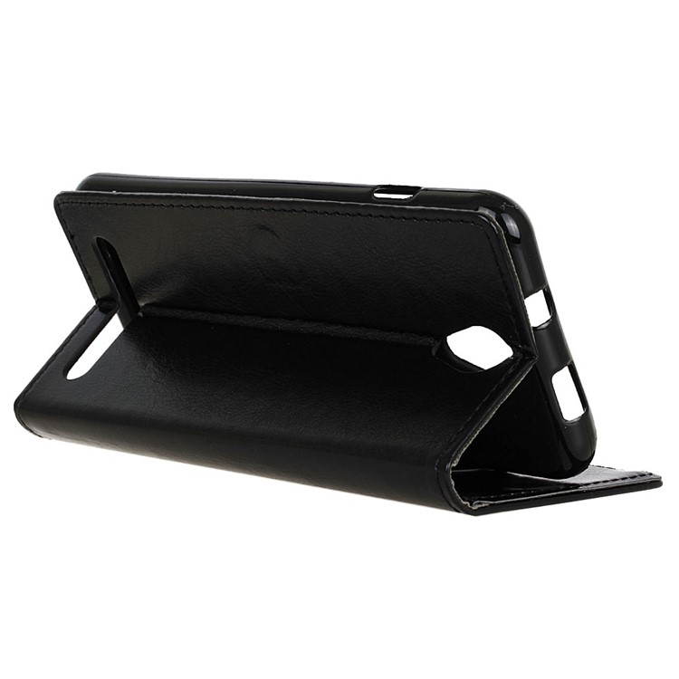 Crazy Horse Leather Wallet Case for Acer Liquid Z6 - Black-5