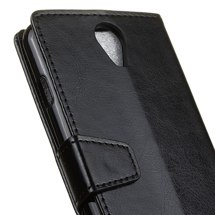 Crazy Horse Leather Wallet Case for Acer Liquid Z6 - Black-6