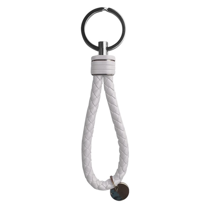 Universal Metal Finger Ring Cell Phone Holder with Carrying Strap - White-5