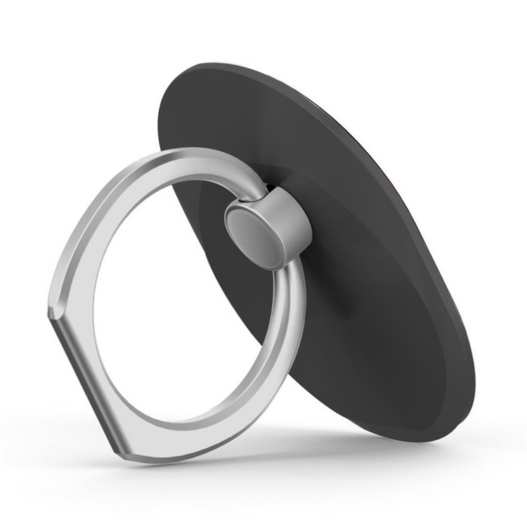 Oval Shape Finger Ring Grip Kickstand Bracket for iPhone iPad Samsung etc - Black-2