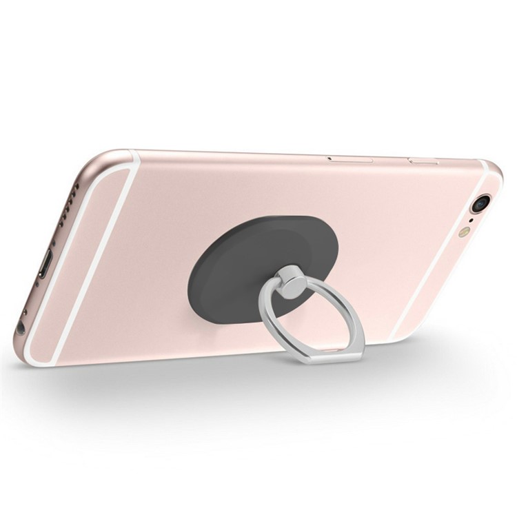 Oval Shape Finger Ring Grip Kickstand Bracket for iPhone iPad Samsung etc - Black-3