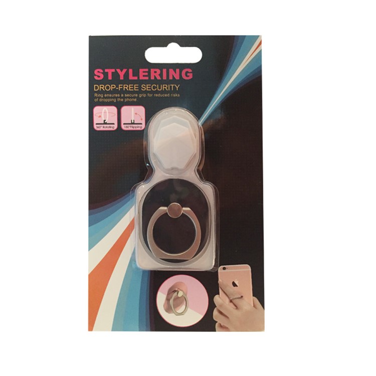 Oval Shape Finger Ring Grip Kickstand Bracket for iPhone iPad Samsung etc - Black-4