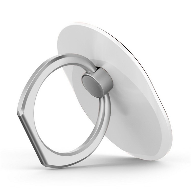 Oval Shape Finger Grip Ring Kickstand for iPhone iPad Samsung etc - White-2
