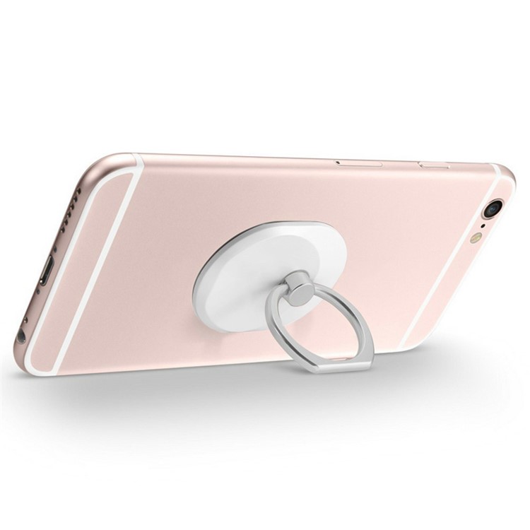 Oval Shape Finger Grip Ring Kickstand for iPhone iPad Samsung etc - White-3