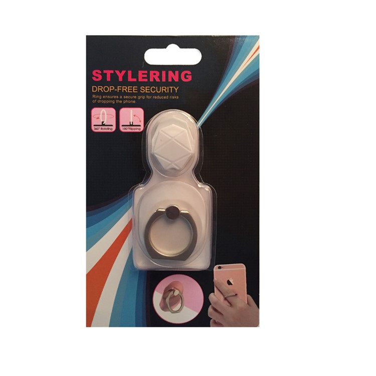 Oval Shape Finger Grip Ring Kickstand for iPhone iPad Samsung etc - White-4