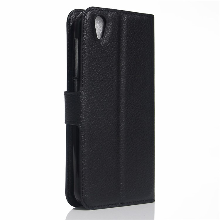 Lychee Skin Leather Wallet Case for ZTE Blade V7 Max - Black-3