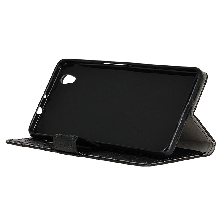 Cartoon Graffiti Wallet Leather Stand Case for ZTE Blade V7 Max - Black-4