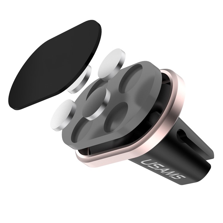 USAMS Mini Universal Magnetic Car Mount Phone Holder for iPhone 7 Plus Etc. - Rose Gold Color-2